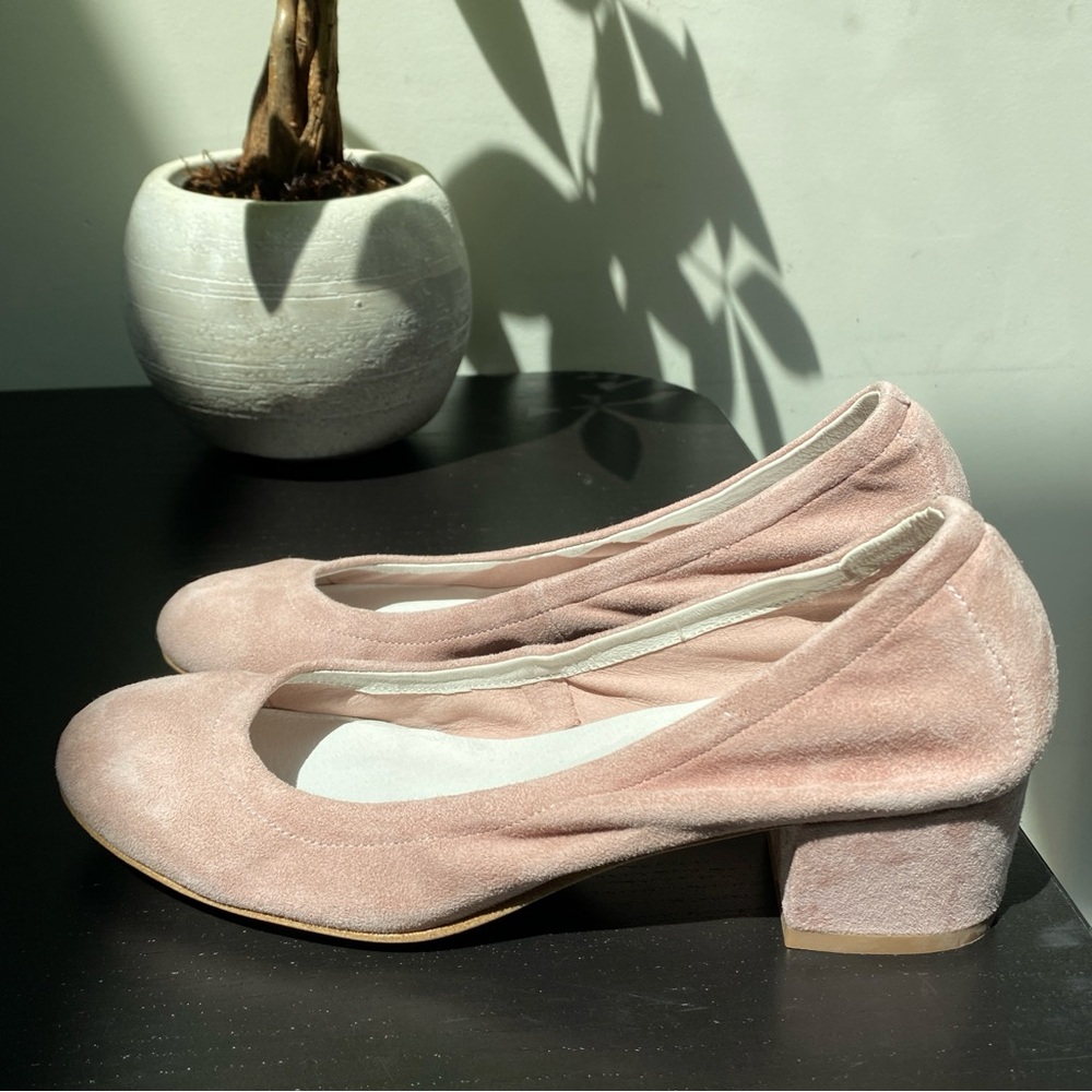 Jeffrey Campbell Pink Suede Low Block Heel Pumps - Picture 5 of 10